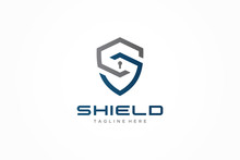 Logo Vector Shield Letter S With Keyhole Inside. Protection Security Logo Design Template Element