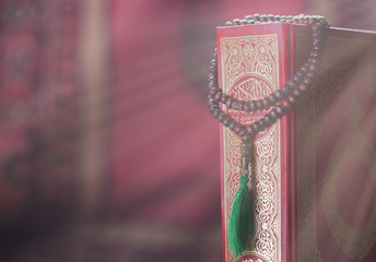 Quran and beads Holy book of muslim,Islamic concept.Selective focus.