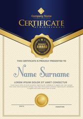 Wall Mural - Certificate template with luxury and elegant texture modern pattern, diploma, Vector illustration