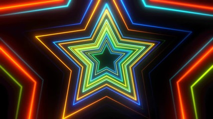 Wall Mural - neon lights disco stars background