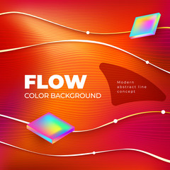 Canvas Print - liquid line color background design. square fluid line gradient shapes composition. futuristic desig