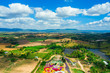 Aerial view of flora park in Thailand.