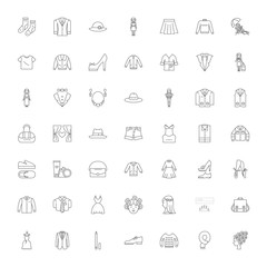 Wall Mural - Fashion line icons, signs, symbols vector, linear illustration set