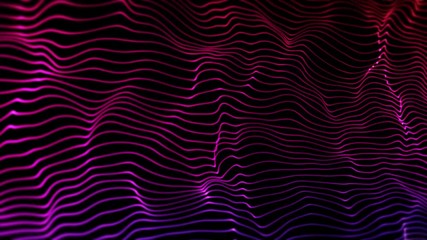 Wall Mural - beautiful abstract lines wave technology background with dark purple light