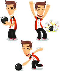 Wall Mural - Bowler cartoon set