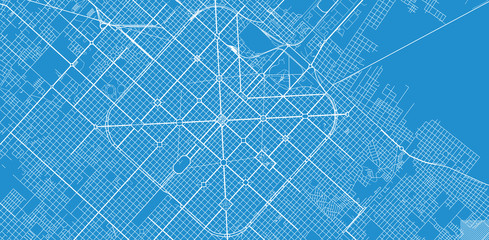 Urban vector city map of La Plata, Argentina