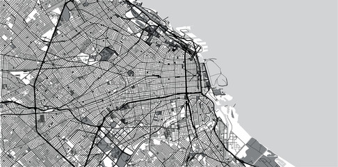 Urban vector city map of Buenos Aires, Argentina