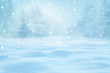 © Lilya - Winter  background with snow and blurred bokeh.Merry Christmas and happy New Year greeting card with copy-space.