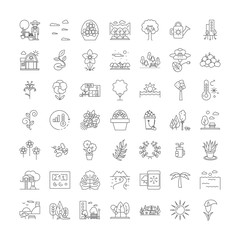 Wall Mural - Spring line icons, signs, symbols vector, linear illustration set