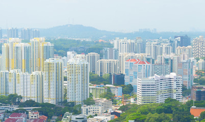 Poster - Singapore living district apartment buildings