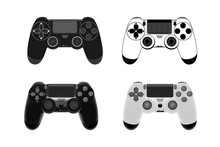 Game Controller In Vector.Joystick Vector Illustration.Gamepad For Game Console.The Joystick For The Console.