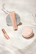 © Maki Company Limited/Stocksy - Fashion coral color cosmetic makeup
