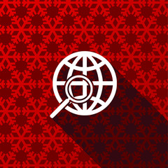 Aufkleber - Search flat design christmas and winter concept vector icon with snowflakes