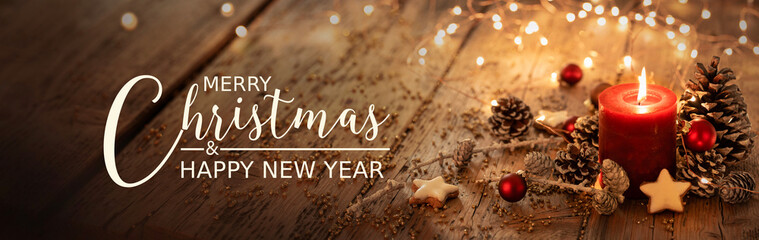 Wall Mural - christmas card - merry christmas and happy new year
