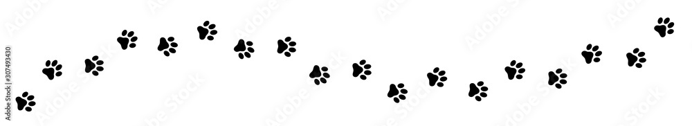 Paw print cat, dog, puppy pet trace. Flat style - stock vector. - obrazy, fototapety, plakaty 