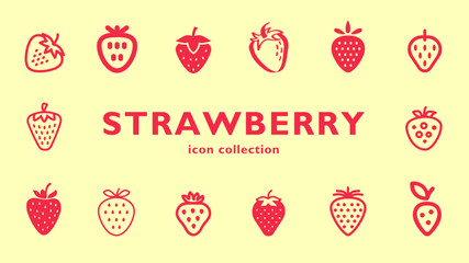strawberry icon collection (vector fruits)