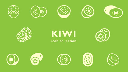 kiwi icon collection (vector fruits)