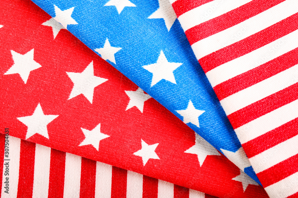 Different clean fabric, closeup