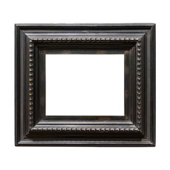 Wall Mural - Square wooden decorative picture frame isolated on white background