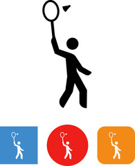 Wall Mural - Person Playing Badminton Vector Icon