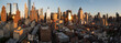 Sunset panorama of Manhattan's Hell's Kitchen skyline as seen from the 10th Avenue, Midtown Manhattan, New York City. Taken on September the 25th, 2019.