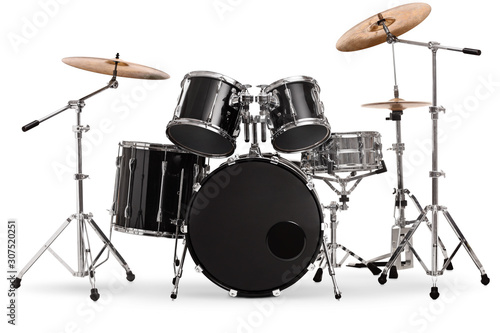 Cuadros en Lienzo Studio shot of a black and silver drum kit