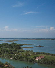 Wall Mural - View of island of Torcello and lagoon, from bell tower of Cathedral of Santa Maria Assunta, Torcello, Venice, Italy