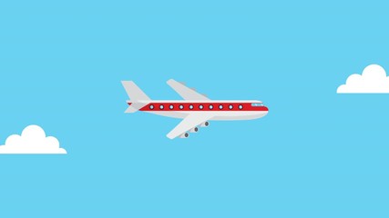 Canvas Print - airplane flying transport video animation