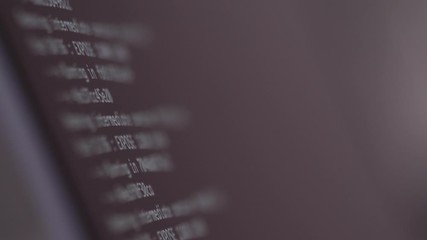 Wall Mural - programming code development scrolling on computer screen 4k