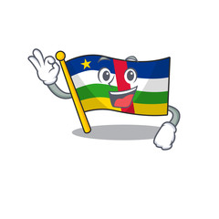 Sticker - Sweet flag central african cartoon character making an Okay gesture