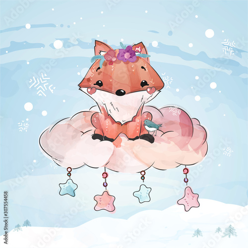 cute-fox-christmas-day-in-watercolor-doodle-style