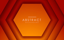 Abstract 3D Hexagon Papercut Layer Orange Background