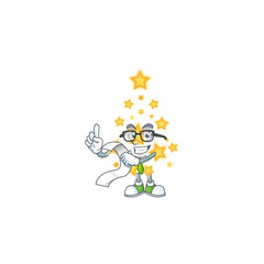 Sticker - Cute christmas star cartoon character with menu ready to serve