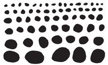 Doodle shapes collection. Black silhoettes of imperfect circles