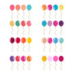 Set of colorful balloons vector icon isolated on white background. Simple flat birthday balloon sign.Vector helium balloon for website, web button, mobile app., logo, celebration.