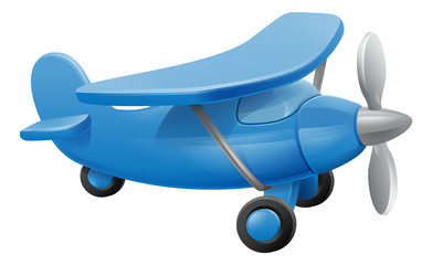 Wall Mural - Airplane cartoon. An illustration of a cute blue small or toy aeroplane