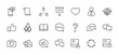 © Set Line Vector Icon - Set of Social Networks Related Vector Line Icons. Contains such Icons as Profile Page, Rating, Social Links and more. Editable Stroke. 32x32 Pixel Perfect.