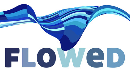 Aufkleber - Abstract blue striped wave with leak. Vector graphics