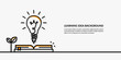 © CYBERUSS - Learning idea with launching light bub on clean background, back to school concept