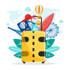 Travel and Tourism flat design - Vector Illustration