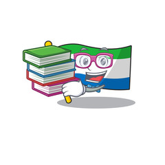 Canvas Print - Student with book flag sierra leone mascot cartoon character style