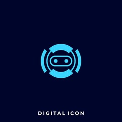 Head Robot Illustration Vector Design template