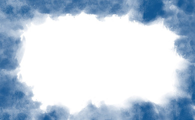Wall Mural - classic blue watercolor background hand-drawn with copy space for text