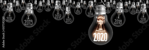 Fotomural Light Bulbs with New Year 2020