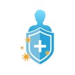 Immune system vector icon logo. Health bacteria virus protection. Medical prevention human germ.