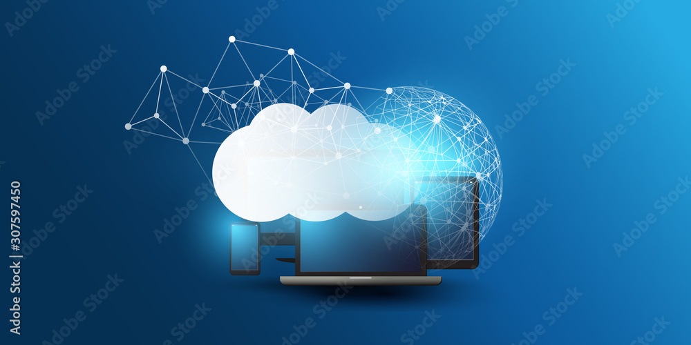 Cloud Computing Design Concept - Digital Connections, Technology ...