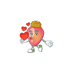 Sticker - With heart red christmas bulb cartoon character mascot style