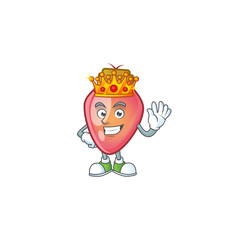 Sticker - King of red christmas bulb on cartoon mascot style design