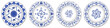 Set of blue porcelain plates, floral pattern with Chinese motives