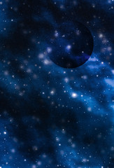 Wall Mural - stars, planet and galaxy in cosmos universe, space and time travel science background
